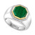 EFFY® Men's Malachite & White Sapphire (1/2 ct. t.w.) Ring in Sterling Silver & 14K Gold-Plate