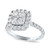 Diamond Cluster 3-Pc. Bridal Set (2 ct. t.w.) in 14k White Gold