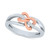 Diamond Two-Tone Bow Ring (1/10 ct. t.w.) in Sterling Silver & 10k Rose Gold