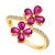 Passion Ruby (1-3/8 ct. t.w.) & Nude Diamond (1/5 ct. t.w.) Flower Bypass Ring in 14k Gold