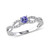 Tanzanite (1/6 ct. t.w.) and Diamond (1/10 ct. t.w.) Sterling Silver, Infinity Ring