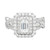 Diamond Emerald-Cut Double Halo Engagement Ring (2 ct. t.w.) in 14k White Gold