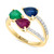 EFFY® Multi-Gemstone (2 ct. t.w.) & Diamond (1/5 ct. t.w.) Bypass Ring in 14k Gold