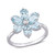 Aquamarine and Diamond Accent Floral Ring