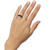 Onyx Cushion Four Stone Ring in Sterling Silver