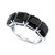 Onyx Cushion Four Stone Ring in Sterling Silver