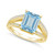 Aquamarine and Diamond Accent Ring in 14K Yellow Gold