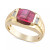 Men's Lab-Created Sapphire & Diamond Accent Ring in 18k Gold-Plated Sterling Silver (Also in Lab-Created Ruby)