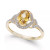 Blue Topaz (9/10 ct. t.w.) & Diamond (1/8 ct. t.w.) Ring in 14k White Gold (Also available in Citrine)
