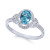 Blue Topaz (9/10 ct. t.w.) & Diamond (1/8 ct. t.w.) Ring in 14k White Gold (Also available in Citrine)