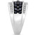 Men's Black & White Diamond Ring (2 ct. t.w.) in 10k White Gold