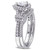 Certified Diamond (7/8 ct. t.w.) Pear-Shape Halo Split Shank Bridal Set in 14k White Gold