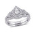 Certified Diamond (7/8 ct. t.w.) Pear-Shape Halo Split Shank Bridal Set in 14k White Gold
