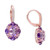 Amethyst (1-1/3 ct. t.w.) & White Topaz (1/6 ct. t.w.) Cluster Leverback Drop Earrings