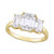Lab-Created Moissanite Octagon-Cut Three Stone Ring (2-3/4 ct. t.w.) in 10k Gold