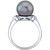 Cultured Tahitian Pearl (10mm) & Diamond Accent Ring in 10k White Gold