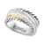 EFFY® Diamond Baguette Crossover Ring (1/5 ct. t.w.) in Sterling Silver & 14k Gold-Plate
