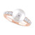 Cultured Freshwater Pearl (9mm) & Diamond (1/8 ct. t.w.) Ring in 10k Rose Gold