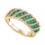 Emerald (3/4 ct. t.w.) & Diamond (1/3 ct. t.w.) Diagonal Cluster Ring in 14k Gold (Also in Ruby & Sapphire)