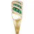 Emerald (3/4 ct. t.w.) & Diamond (1/3 ct. t.w.) Diagonal Cluster Ring in 14k Gold (Also in Ruby & Sapphire)