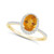 Citrine (1-1/5 ct. t.w.) and Created Sapphire (1/5 ct. t.w.) Halo Ring in 10K Yellow Gold