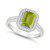 Peridot (1-2/3 ct. t.w.) and Diamond (1/5 ct. t.w.) Halo Ring in Sterling Silver