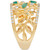 Emerald (3/8 ct. t.w.) & White Topaz (1/2 ct. t.w.) Openwork Ring in 14K Gold-Plated Sterling Silver