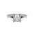 Moissanite Princess Cut Split Shank Ring (1-3/4 Carat Total Weight Certified Diamond Equivalent) in 14K White Gold