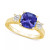 Tanzanite (2-1/3 ct. t.w.) & Diamond (1/3 ct. t.w.) Cushion Ring in 14k Gold