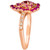 Multi-Gemstone (7/8 ct. t.w.) & Nude Diamond (1/6 ct. t.w.) Flower Ring in 14k Rose Gold