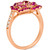 Multi-Gemstone (7/8 ct. t.w.) & Nude Diamond (1/6 ct. t.w.) Flower Ring in 14k Rose Gold