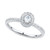 Diamond Oval-Cut Halo Engagement Ring (1/3 ct. t.w.) in 14k White Gold