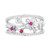 Rhodolite Garnet (1/8 ct. t.w.) & Diamond (1/5 ct. t.w.) Mulan Flower Ring in Sterling Silver