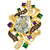 Multi-Gemstone (5-1/3 ct. t.w.) & Diamond (3/8 ct. t.w.) Swirling Cluster Statement Ring in 14k Gold