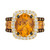 Cinnamon Citrine (4-1/4 ct. t.w.), Nude Diamond (5/8 ct. t.w.) & Chocolate Diamond (1/5 ct. t.w.) Statement Ring in 14k Gold