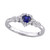 Lab-Created Blue Sapphire (1/4 ct. t.w.), Lab-Created White Sapphire (1/8 ct. t.w.), & Diamond Accent Heart Ring in Sterling Silver