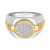 Men's Diamond Circle Cluster Ring (1/3 ct. t.w.) in Sterling Silver & 18k Gold-Plate
