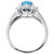 Turquoise & Cubic Zirconia Halo Ring in Sterling Silver