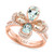 Morganite (1-1/3 ct. t.w.), Aquamarine (1-1/4 ct. t.w.), & Diamond (1/3 ct. t.w.) Flower Ring in 14k Rose Gold