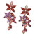 Multi-Gemstone (3-1/3 ct. t.w.) & Diamond (1/20 ct. t.w.) Flower Drop Earrings in 18K Rose Gold-Plated Sterling Silver
