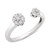 Diamond Flower Cluster Cuff Ring (1/4 ct. t.w.) in 14k White Gold, Created for Macy's