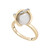 Cultured Freshwater Pearl (10mm) & Diamond (1/20 ct. tw.) Crossed Ring 14K in Yellow Gold