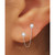 Diamond Double Piercing Chained Earring (1/6 ct. t.w.) in 14k White Gold