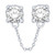 Diamond Double Piercing Chained Earring (1/6 ct. t.w.) in 14k White Gold
