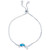 Lab-Created Blue Opal Dolphin Bolo Bracelet in Sterling Silver