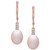Blush Cultured Freshwater Pearl (8mm) & Diamond Accent Drop Earrings in 14k Rose Gold