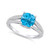 Blue Topaz and Diamond Accent Ring in 14K White Gold