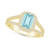 Aquamarine (1-3/8 ct. t.w.) and Diamond (1/2 ct. t.w.) Halo Ring in 14K Yellow Gold