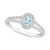 Aquamarine (2/5 ct. t.w.) & Diamond (1/4 ct. t.w.) Oval Halo Ring in Sterling Silver (Also in Opal)