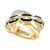 EFFY® Diamond Baguette & Round Enamel Chain Crossover Statement Ring (3/8 ct. t.w.) in 14k Gold
